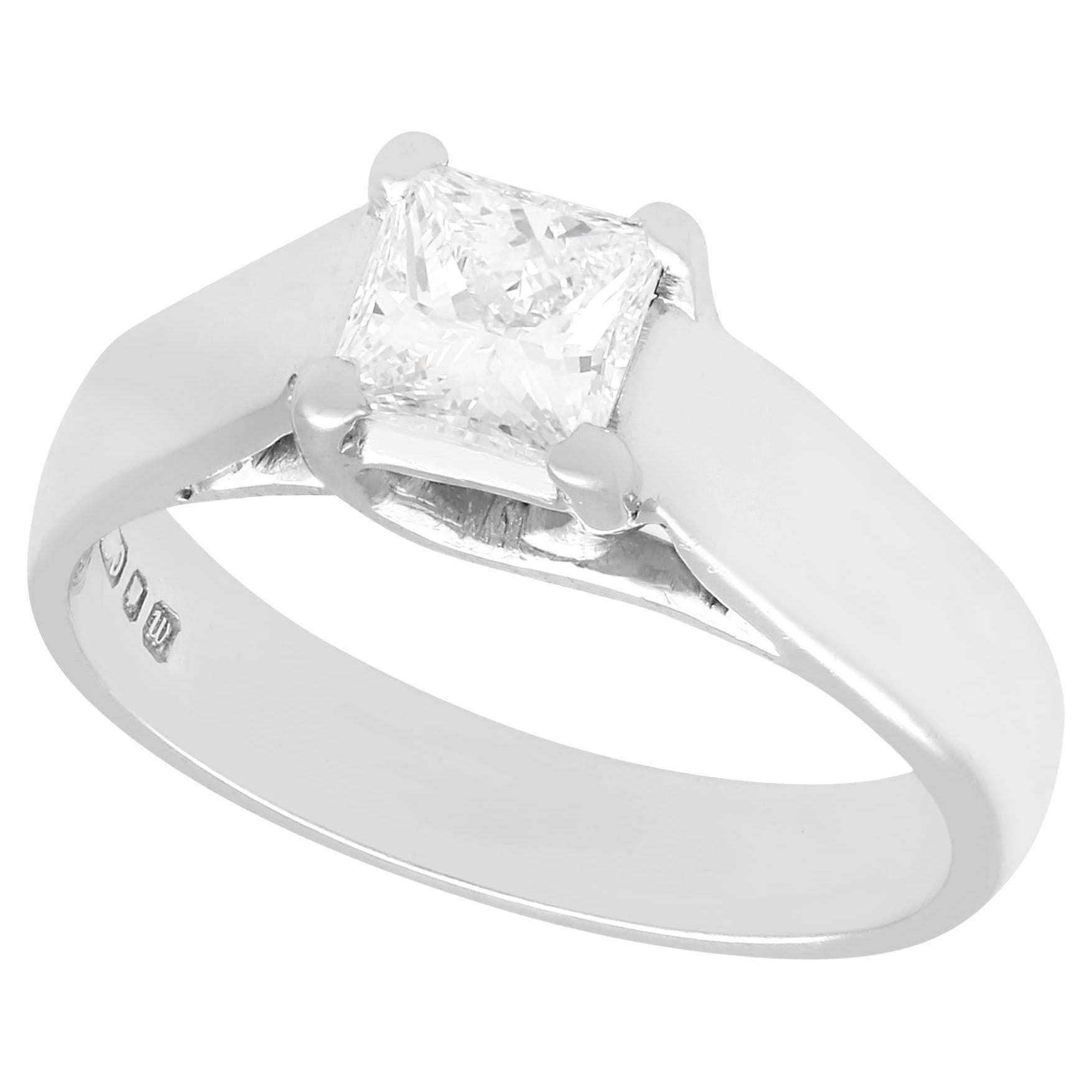 1990s Diamond and White Gold Solitaire Engagement Ring For Sale
