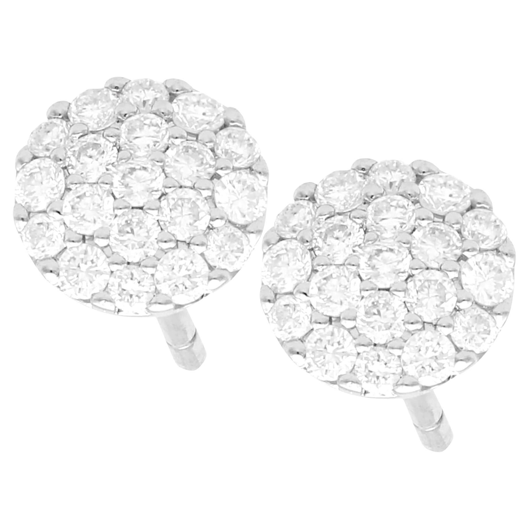 1990s Diamond and White Gold Stud Earrings