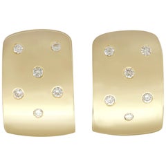 1990s Diamond and Yellow Gold Drop Earrings