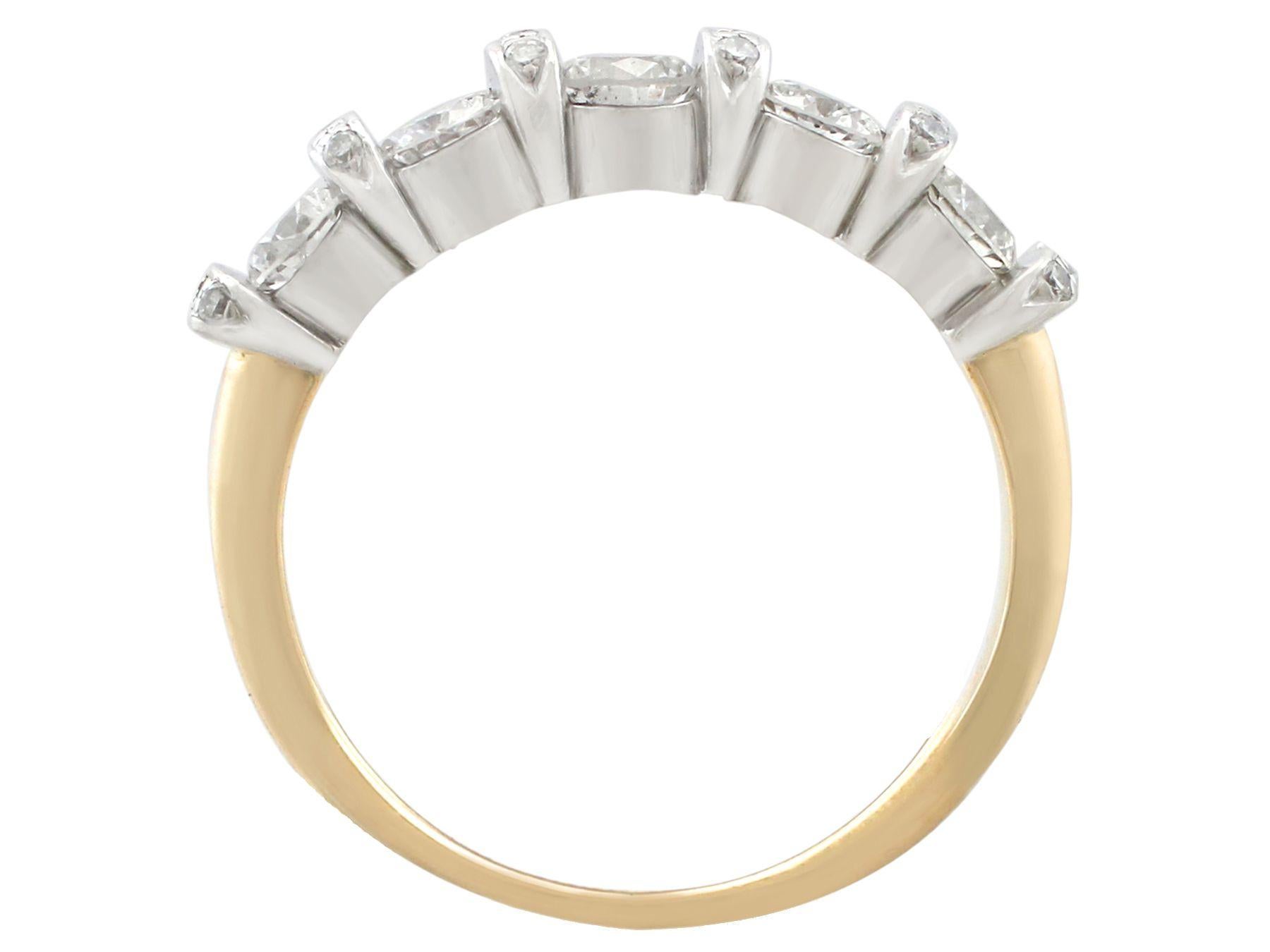 Women's or Men's 1990s Diamond and Yellow Gold Half Eternity Ring