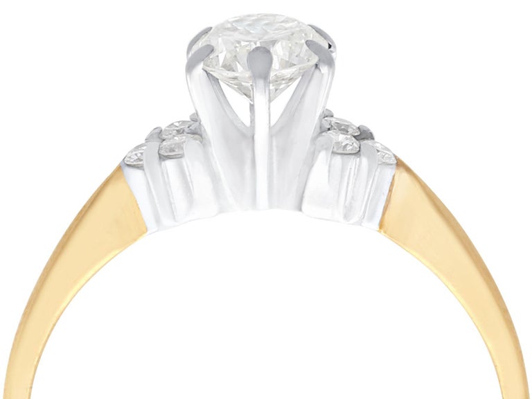 1990s Diamond and Yellow Gold Solitaire Engagement Ring For Sale at 1stDibs