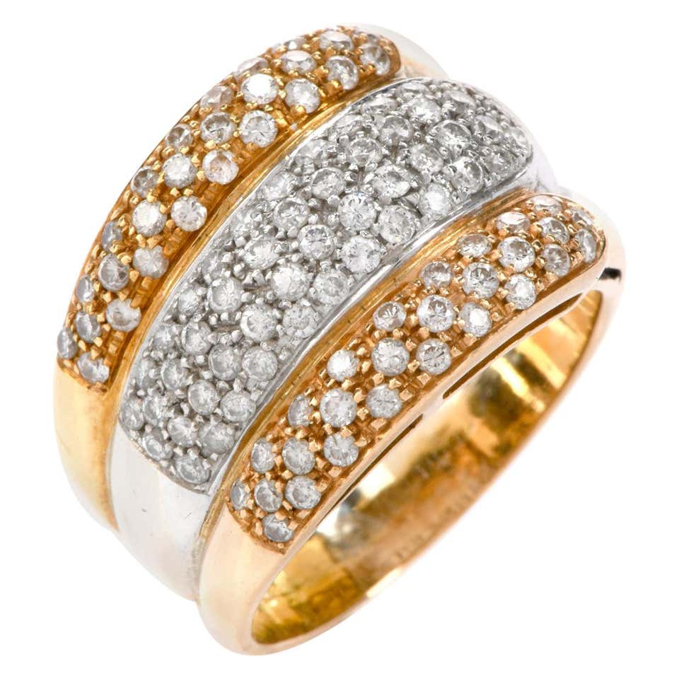 Tri-Color Diamond Three Color Gold Rolling Rings Set at 1stDibs | three ...