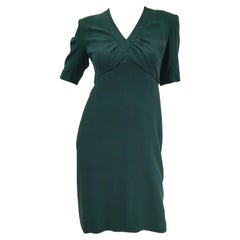 1990s Dior Haute Couture Green Silk Cocktail Dress, Numbered