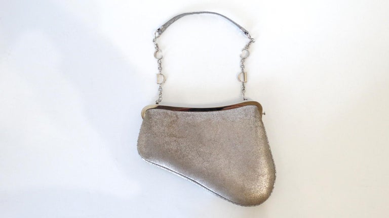 1990s Dior Mini Metallic Leather Silver Saddle Bag at 1stDibs | dior ...