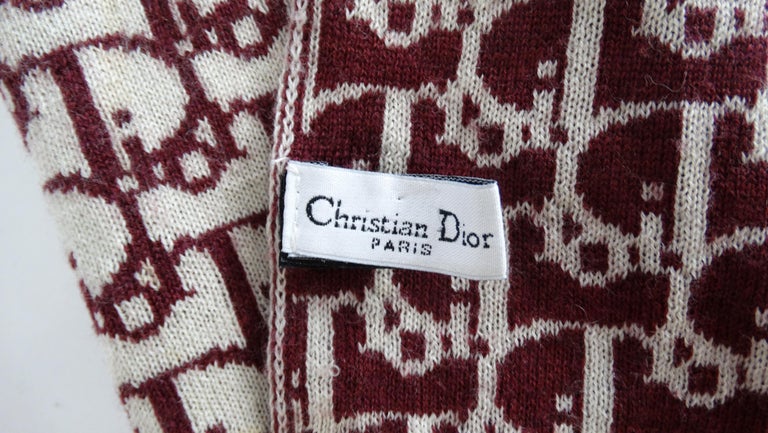 1990s Dior Two Tone Monogram Wool Scarf at 1stDibs