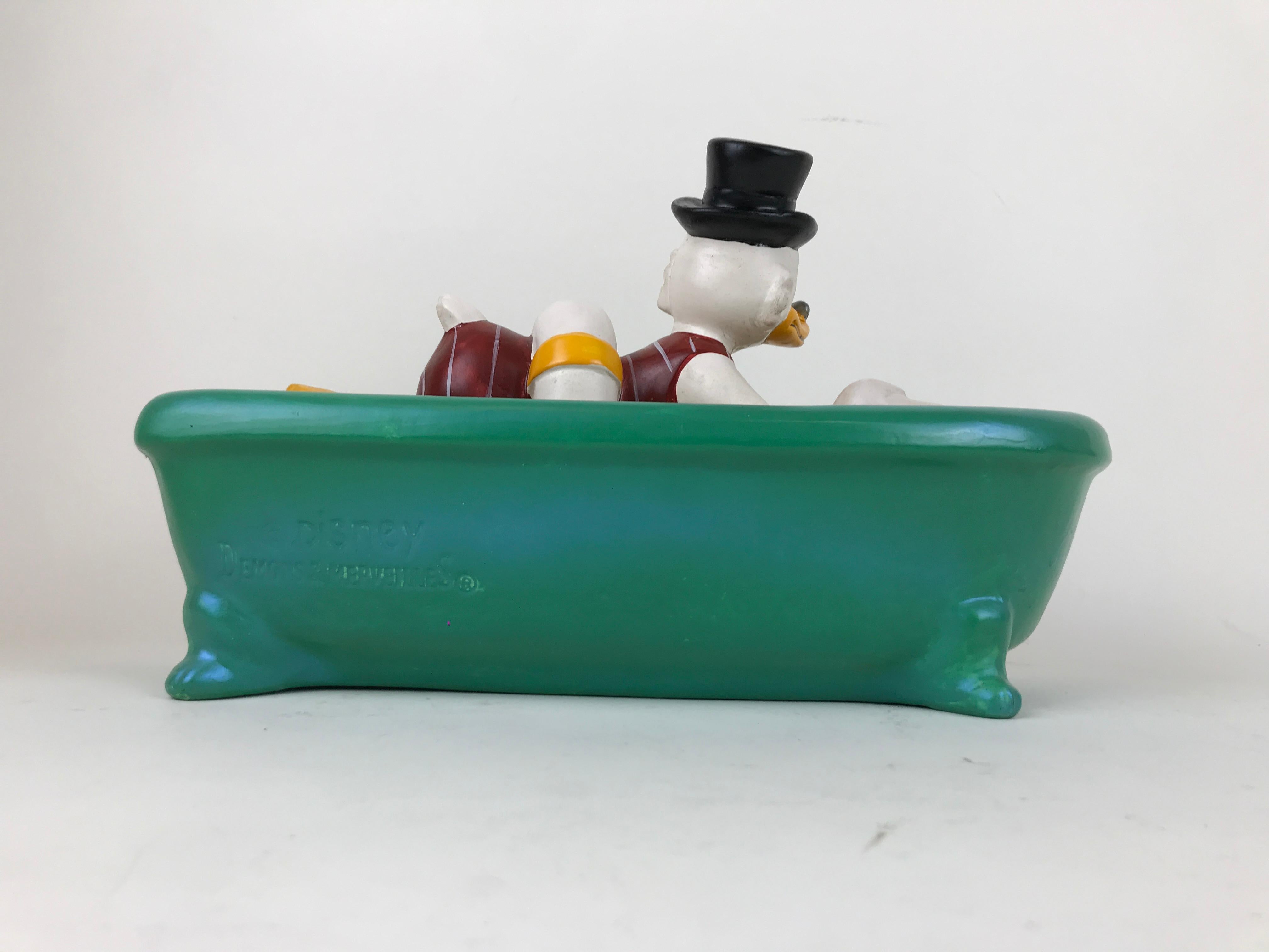 Mid-Century Modern 1990s Disney Uncle Scrooge in a Bathtub Filled with Money by Demons & Merveilles For Sale