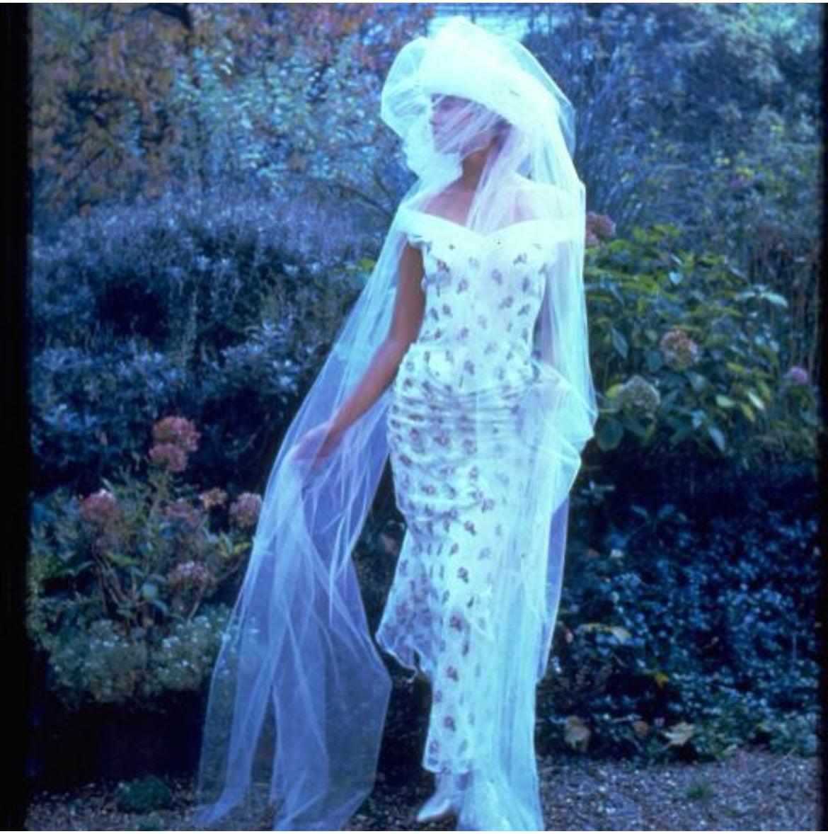 1990s Documented Catherine Buckley Rose Print Lace Wedding Suit 3