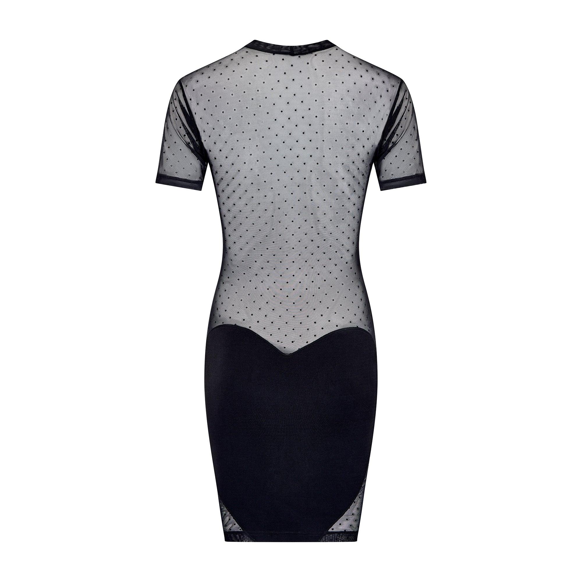 Black 1990s Documented Liza Bruce Mesh Cut Out Dress For Sale