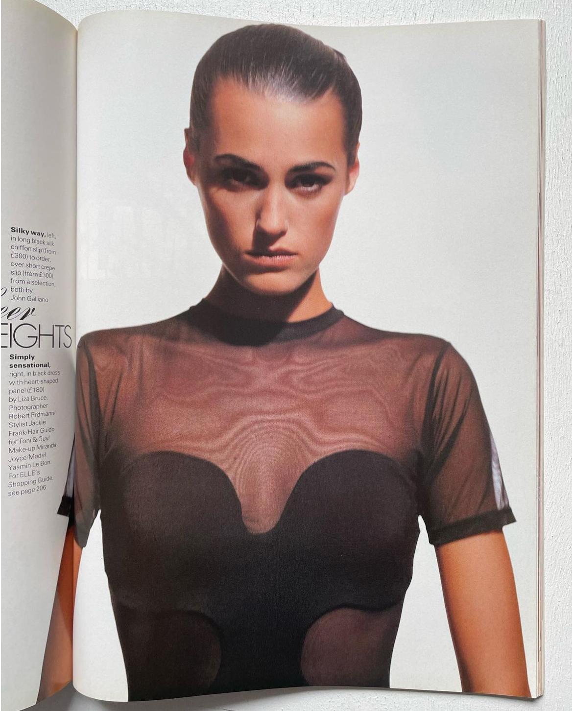 1990s Documented Liza Bruce Mesh Cut Out Dress For Sale 1