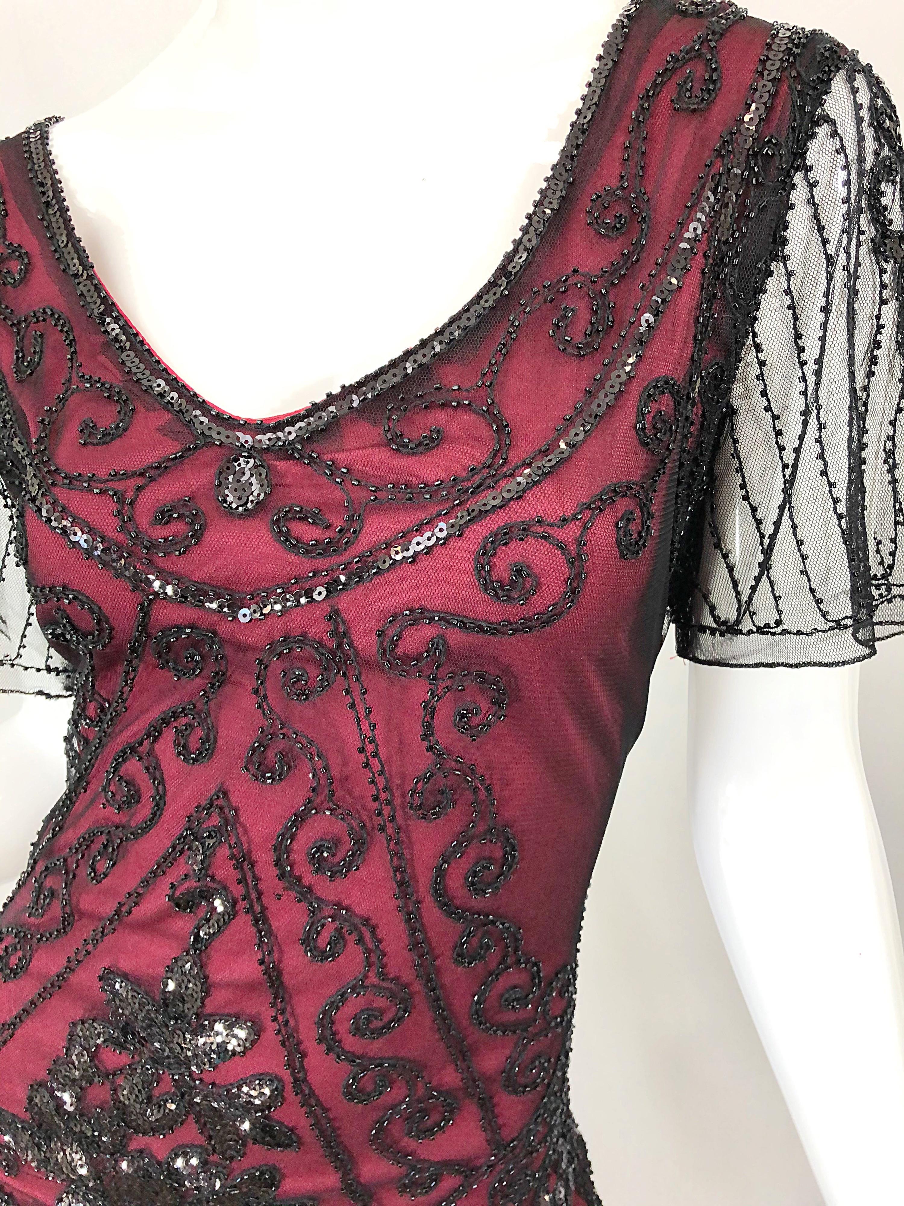 red and black flapper dress
