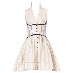 1990S Black & White Polka Dot Cotton Fit And Flare 1950'S Style  Dress