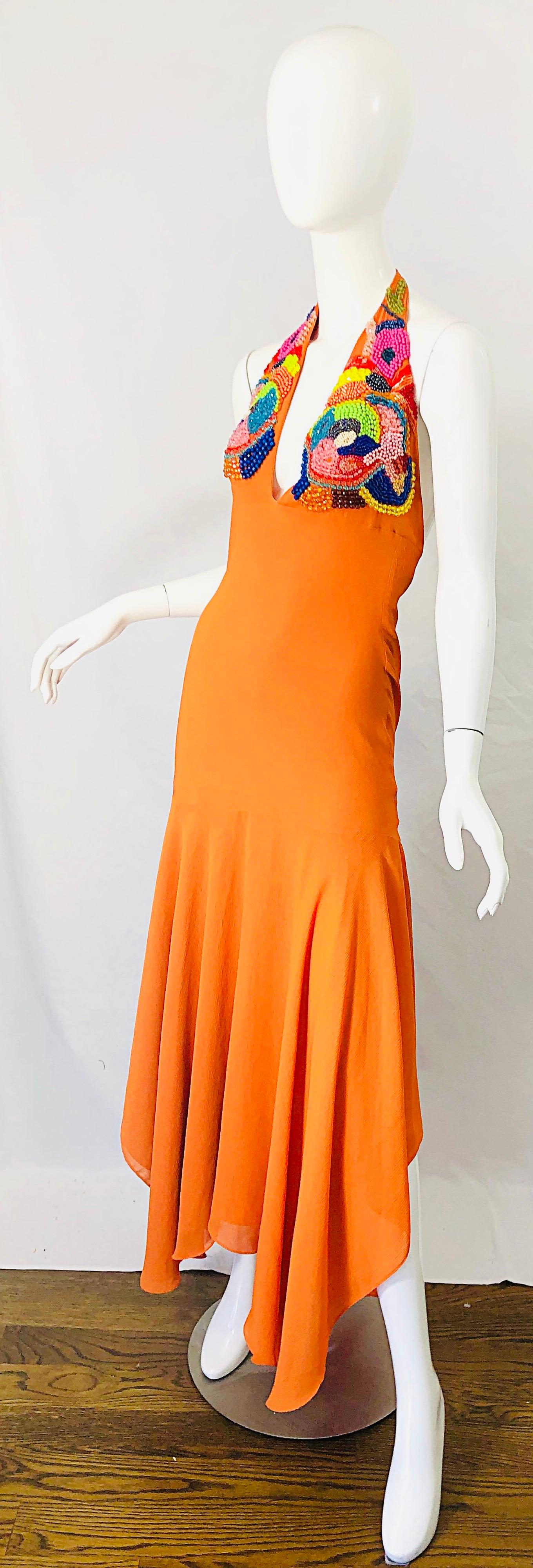 orange handkerchief dress