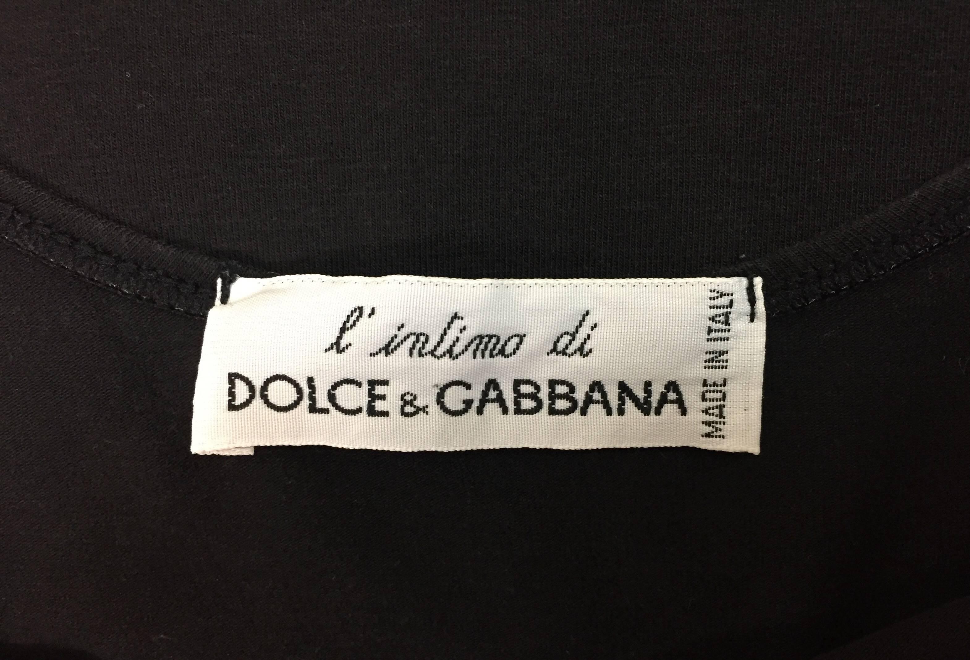 Dolce & Gabbana Black Bodycon Micro Mini Dress with Lace Trim, 1990s  In Good Condition In Yukon, OK