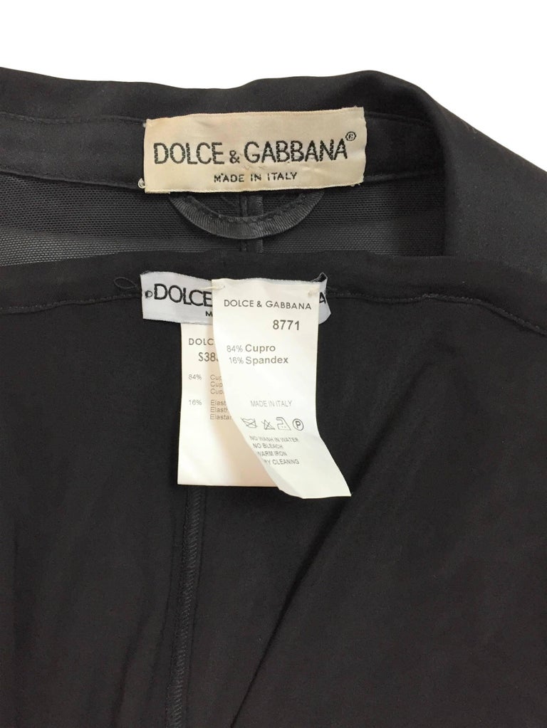 1990's Dolce and Gabbana Pin-Up Sheer Black Wasp Waist Jacket and ...
