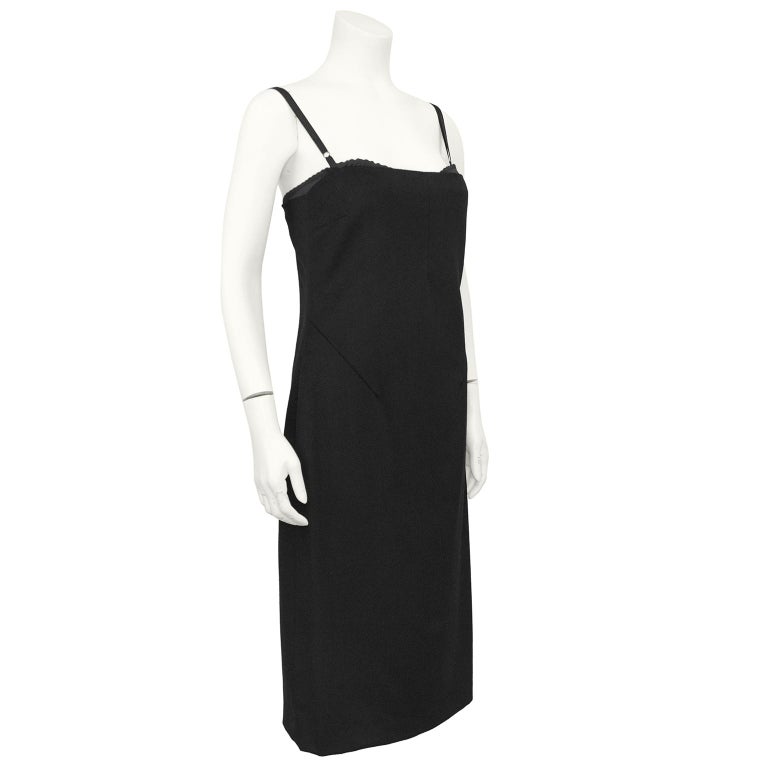1990s Dolce and Gabbana Black Cashmere Cocktail Dress For Sale at 1stDibs