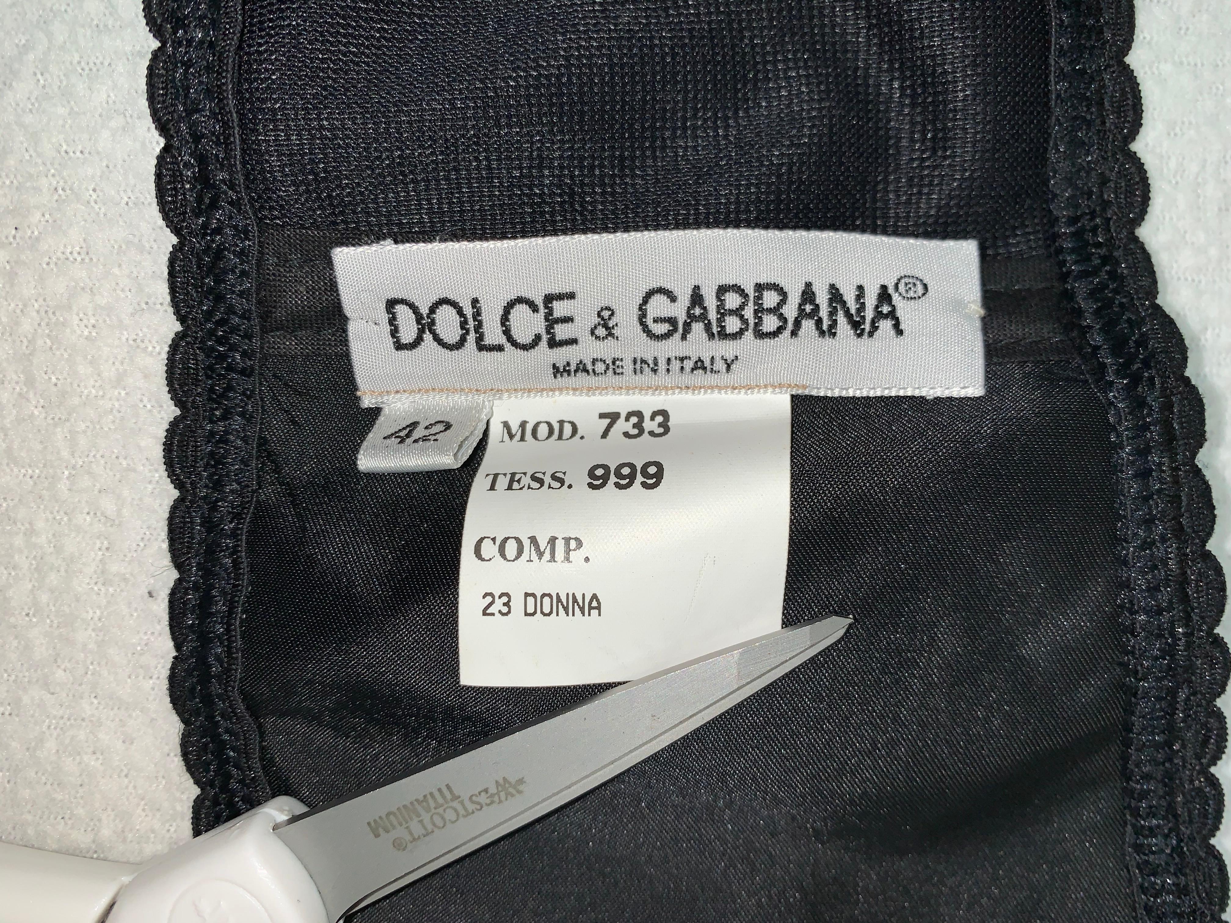 1990's Dolce & Gabbana 40's Pin-Up Black Bullet Lace Bra Top & Corset Mini Skirt 1