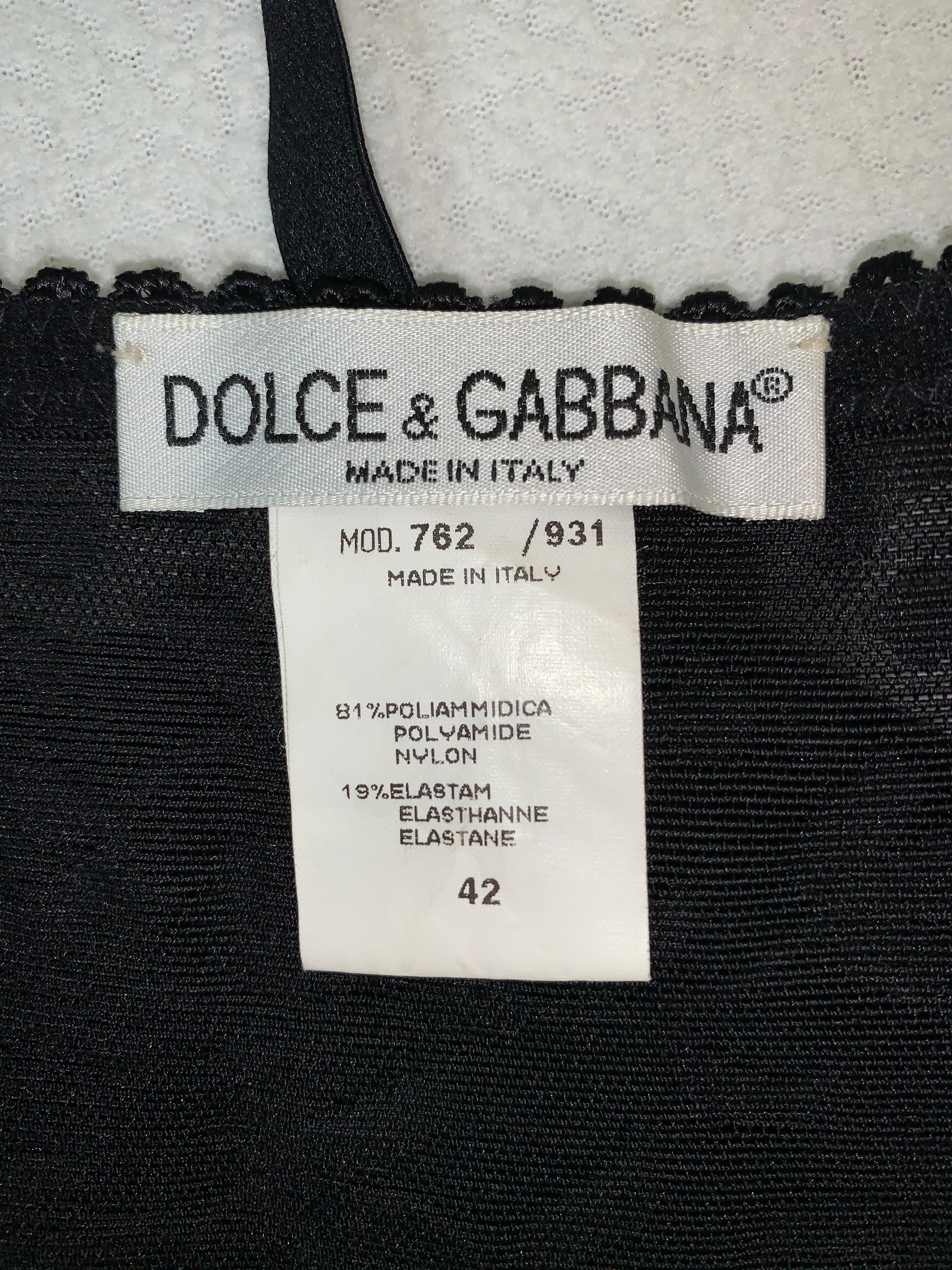 1990's Dolce & Gabbana 40's Pin-Up Black Bullet Lace Bra Top & Corset Mini Skirt 2