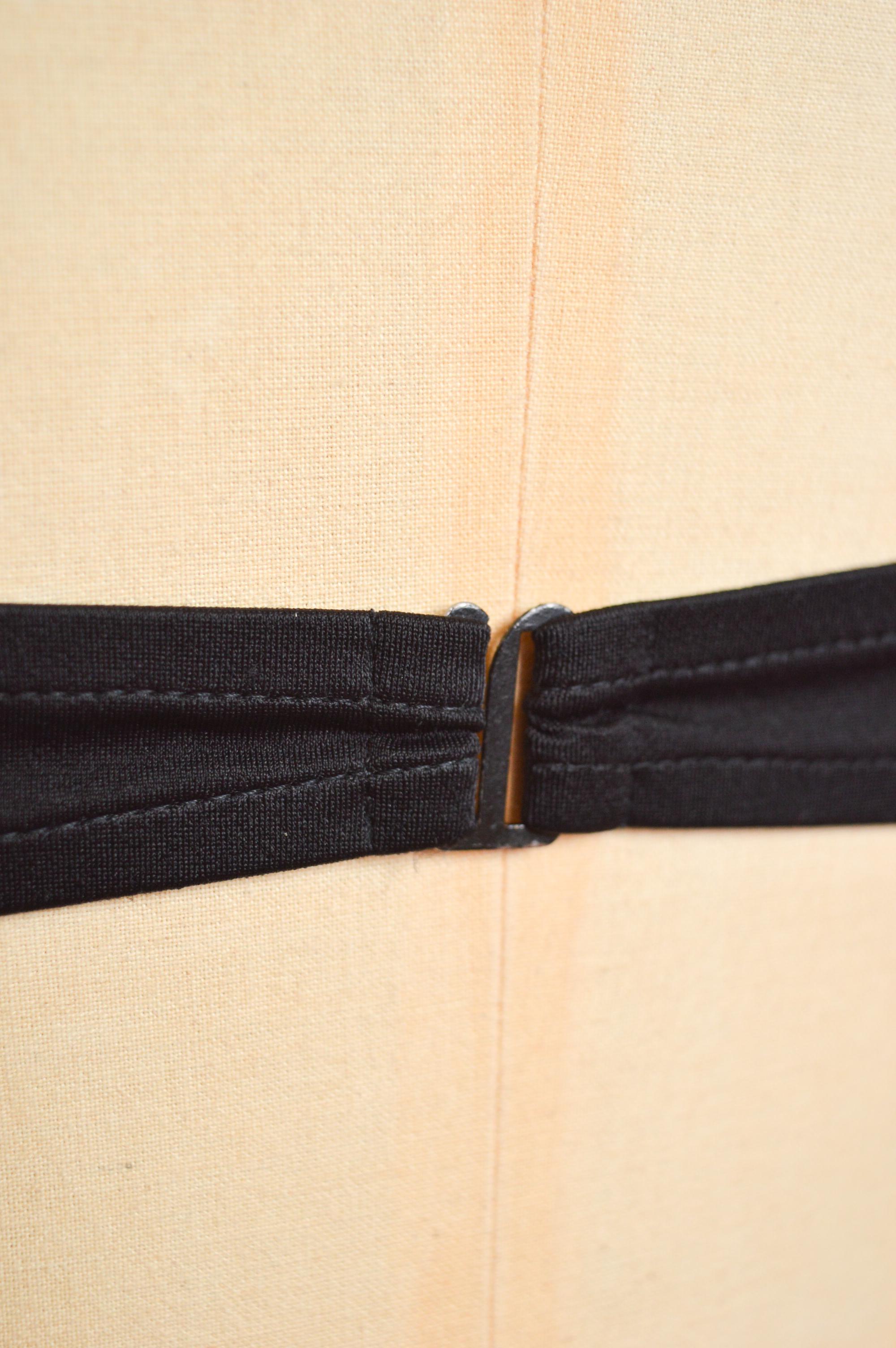 1990's Dolce & Gabbana Black Bra - Jelly Logo Tape strap Bralet Crop Top For Sale 4