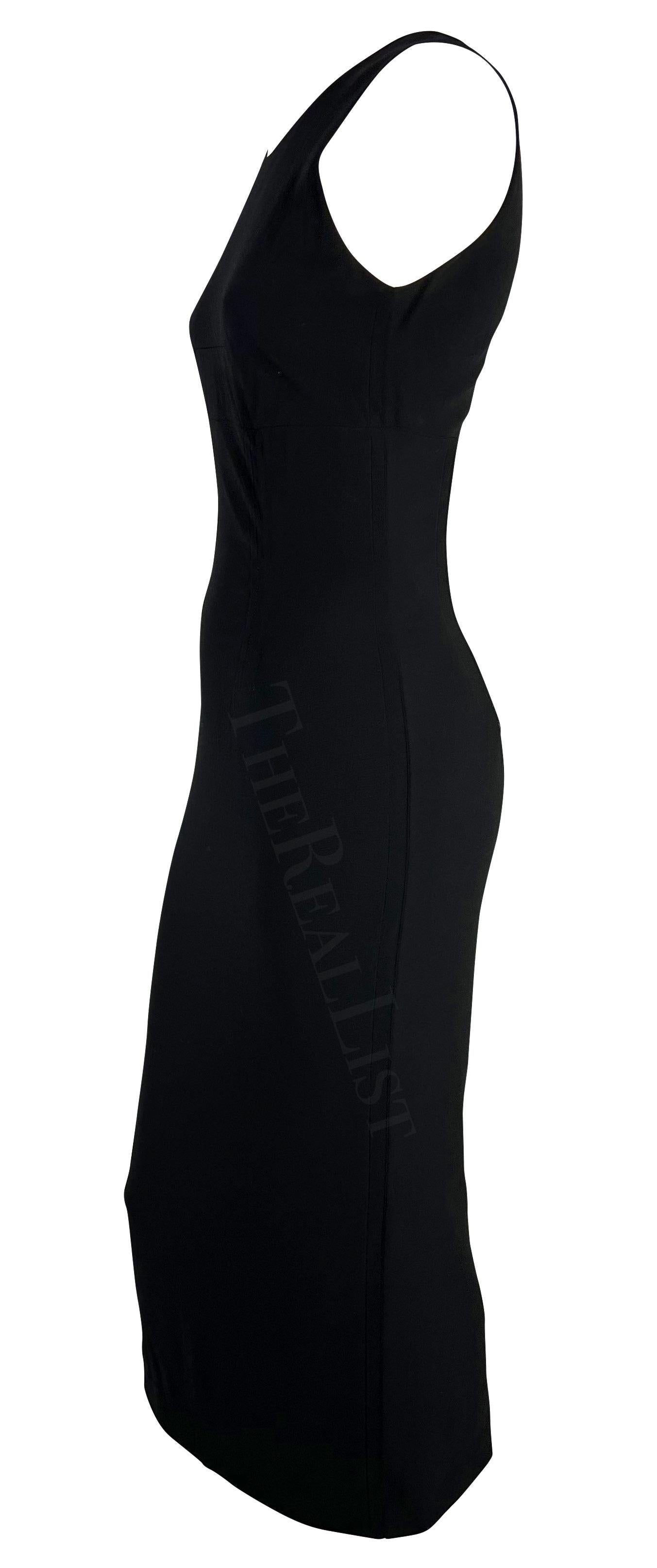 Women's 1990s Dolce & Gabbana Black Corset Boned Sleeveless Midi Dress For Sale