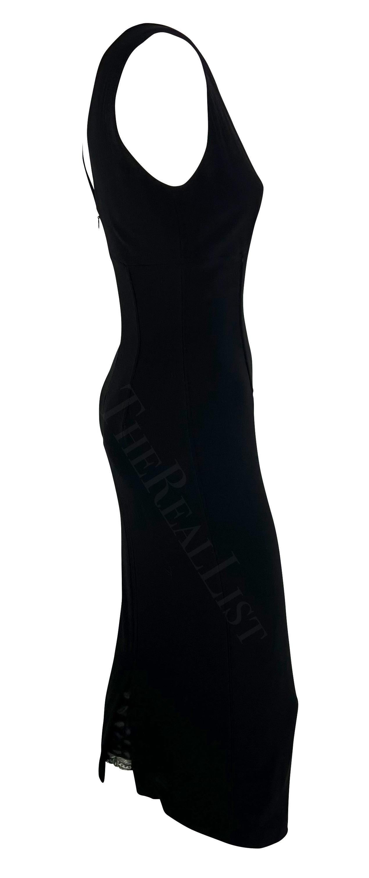 Dolce & Gabbana - Robe midi sans manches à corset noir, années 1990 en vente 1