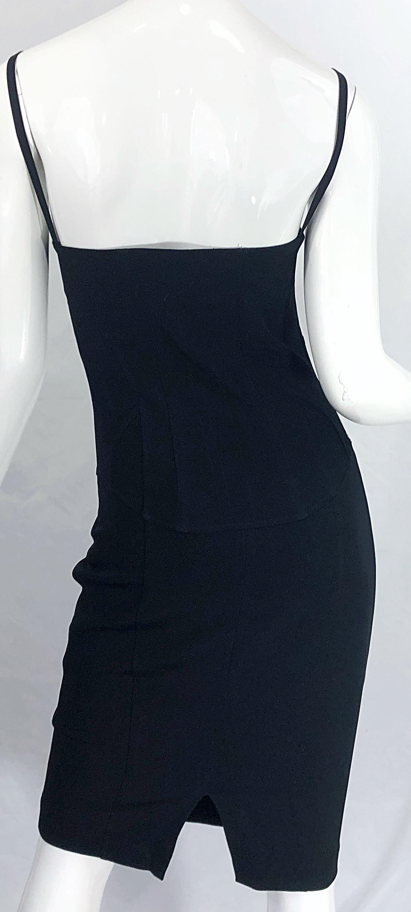 1990s Dolce & Gabbana Vestido Corsé Negro Talla 42 US 6 - 8 Vintage 90s Iconic LBD en venta 5
