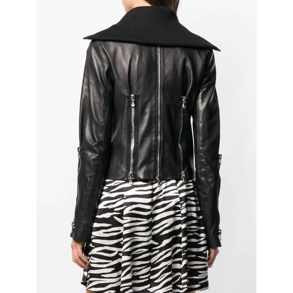Women's 1990s Dolce & Gabbana Black Leather Jacket For Sale
