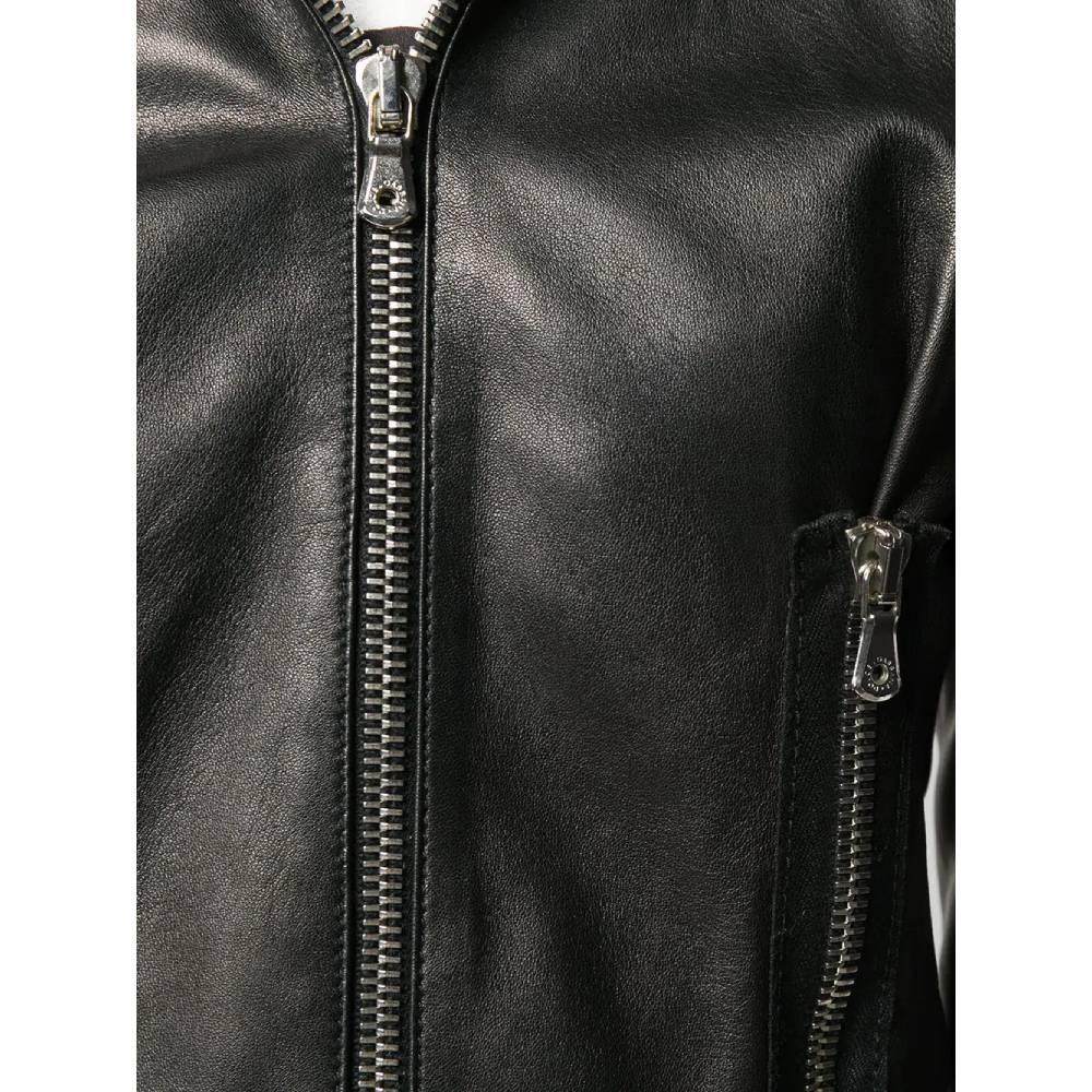 1990s Dolce & Gabbana Black Leather Jacket For Sale 1