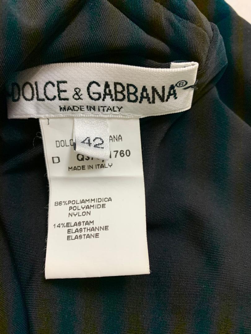 1990's Dolce & Gabbana Black Nylon Bodycon Pin-Up Long Wiggle Dress In Good Condition In Yukon, OK