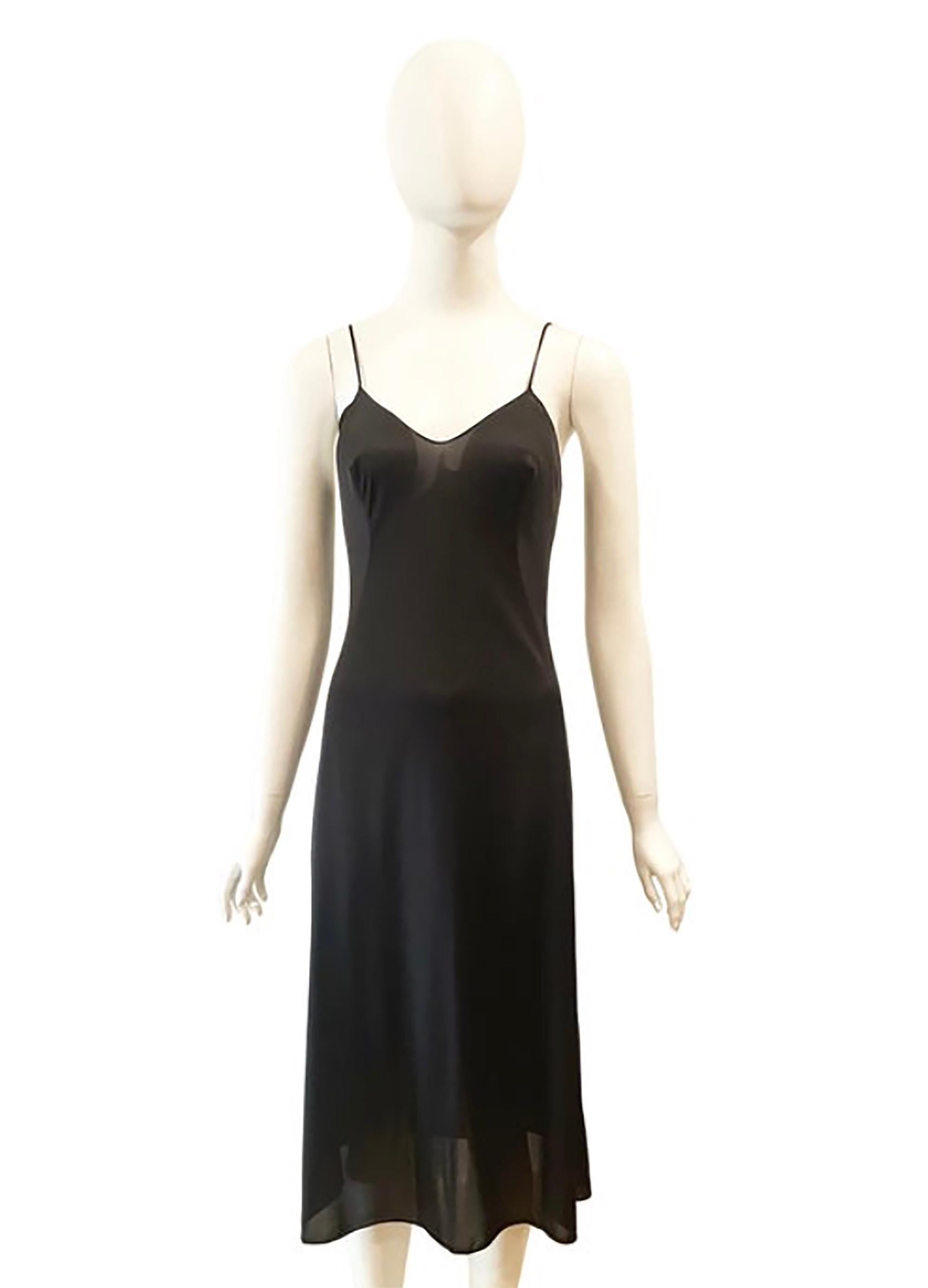 1990's Dolce & Gabbana Black Nylon Slip Dress In Excellent Condition For Sale In Austin, TX