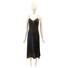 Retro 1990's Dolce & Gabbana Black Nylon Slip Dress