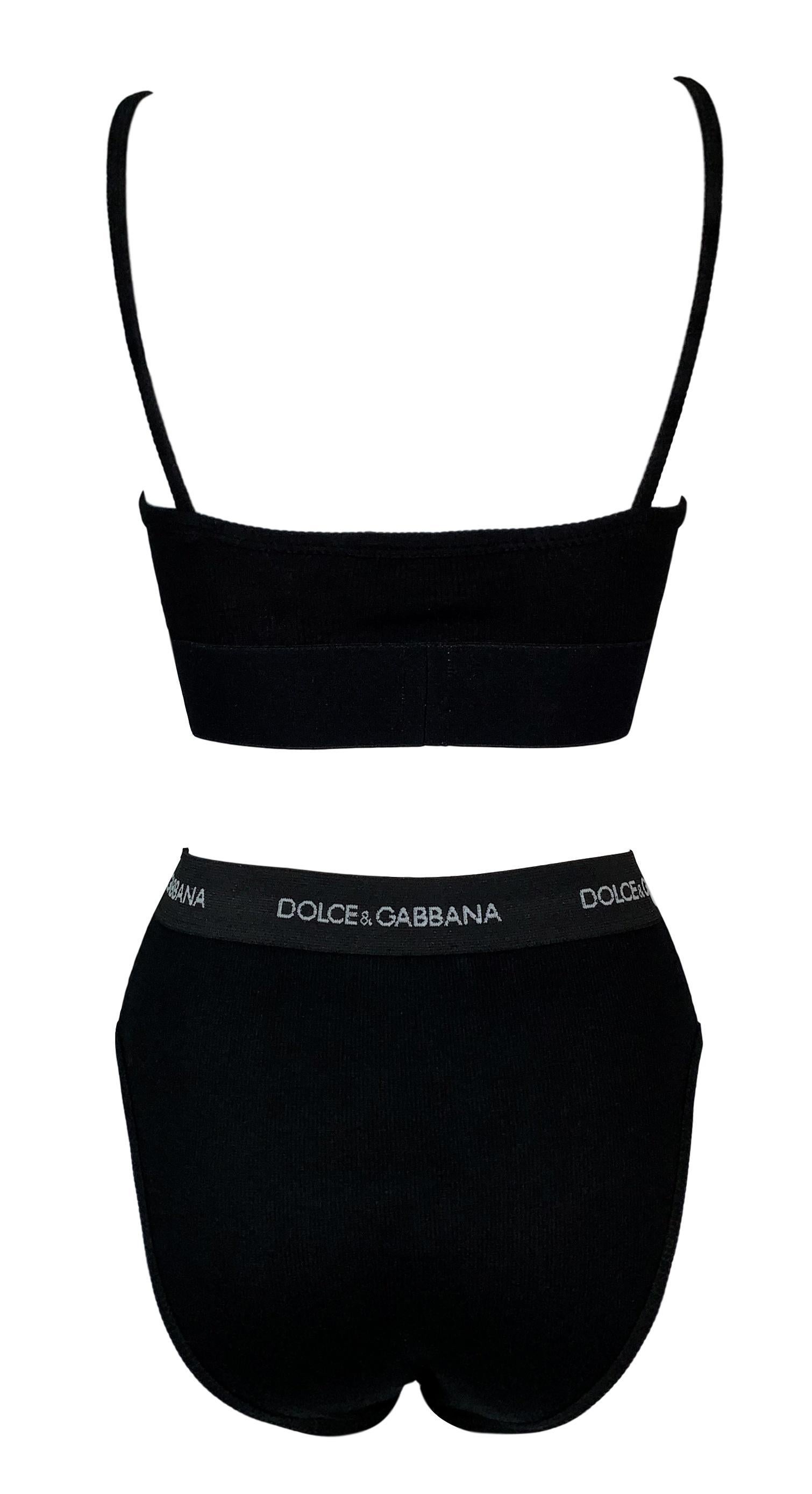 DESIGNER: 1990's Dolce & Gabbana

Please contact for more information and/or photos.

CONDITION: Good- Panty is unworn, crop top is in good condition with no flaws. 

FABRIC: Cotton & Spandex

COUNTRY MADE: Italy

SIZE: 42

MEASUREMENTS; provided as