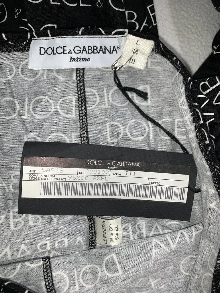 Dolce & Gabbana Black White DG Print Cotton Pajama Set Sleepwear
