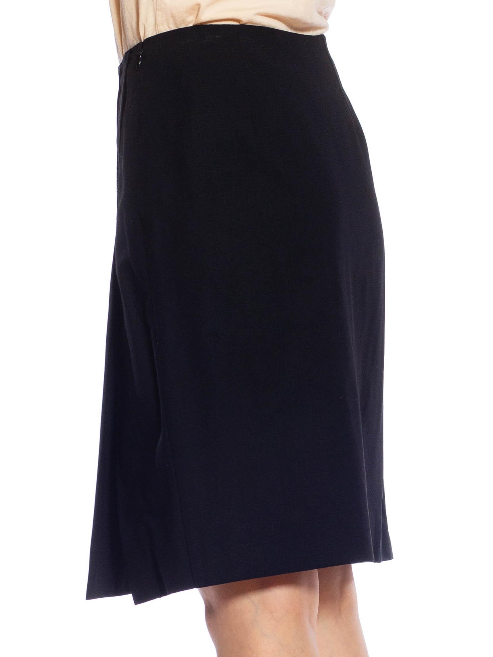 1990S DOLCE & GABBANA Black Wool Crepe Skirt In Good Condition In New York, NY