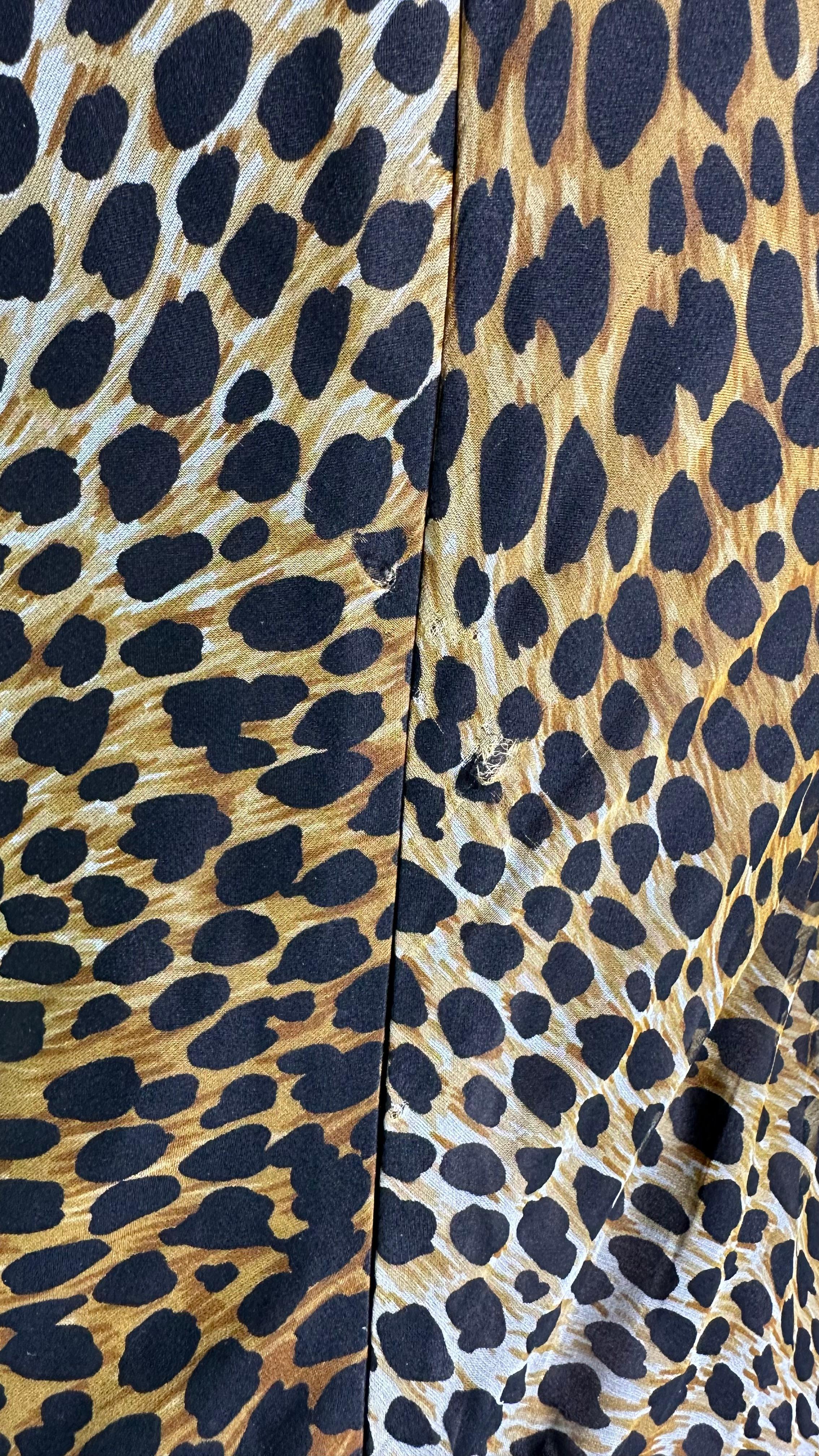 1990 Dolce & Gabbana Cheetah Print Chiffon Overlay Slip Dress en vente 3
