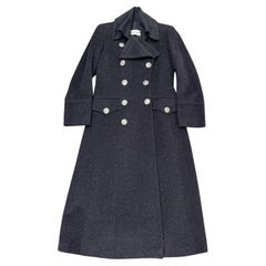 1990s Dolce & Gabbana double breasted long military wool coat