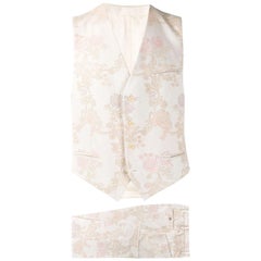 Vintage 1990s Dolce & Gabbana Ivory Flowery Suit