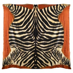 Vintage 1990s Dolce & Gabbana Large Zebra Print Brown Wool Shawl Scarf