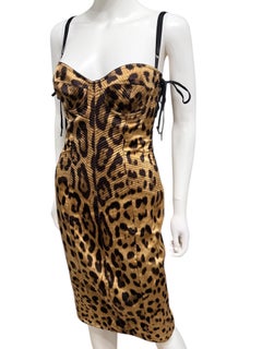 1990's Dolce & Gabbana Leopard Print Corset Dress