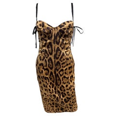 1990's Dolce & Gabbana Leopard Print Corset Dress