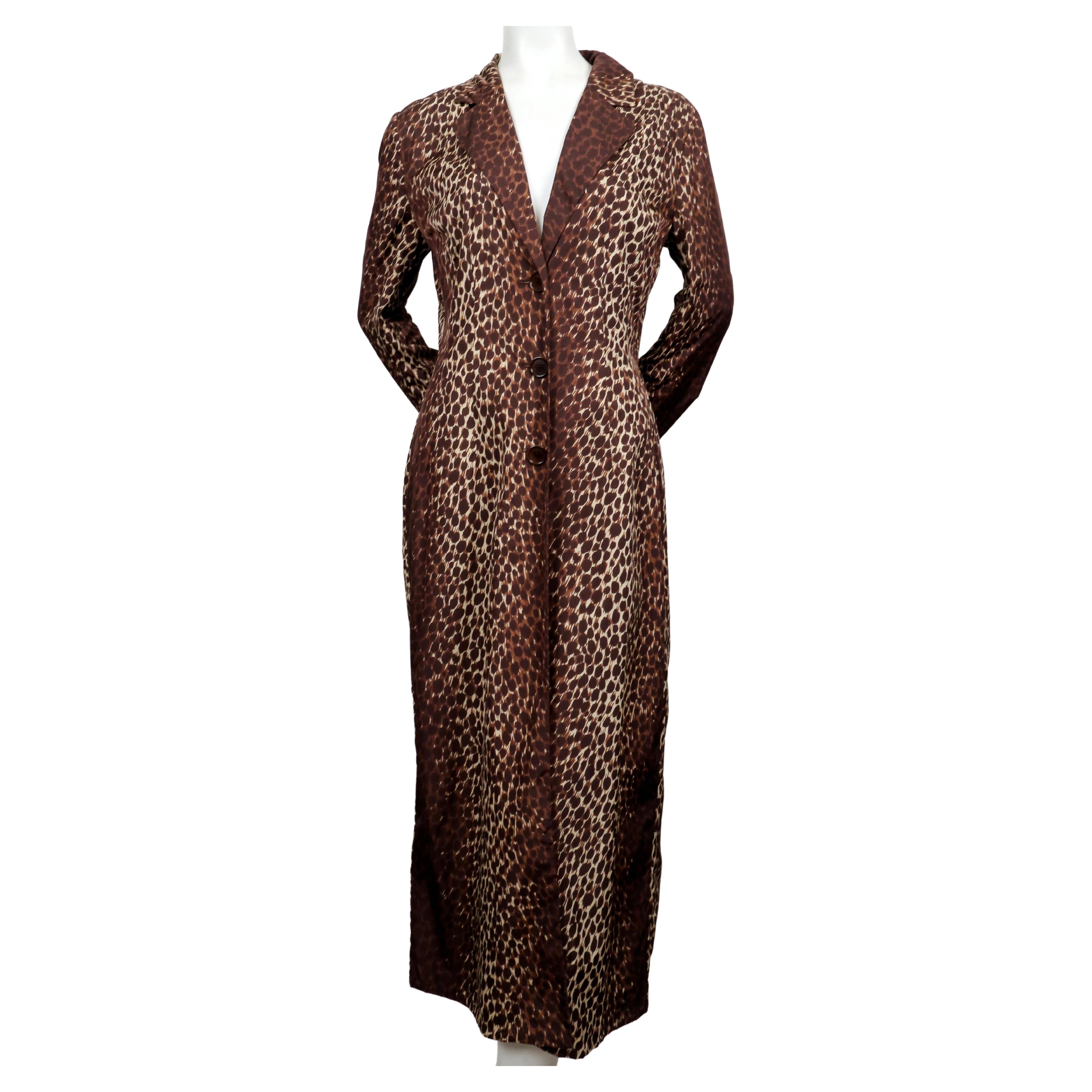 1990's DOLCE & GABBANA leopard printed long coat For Sale 1