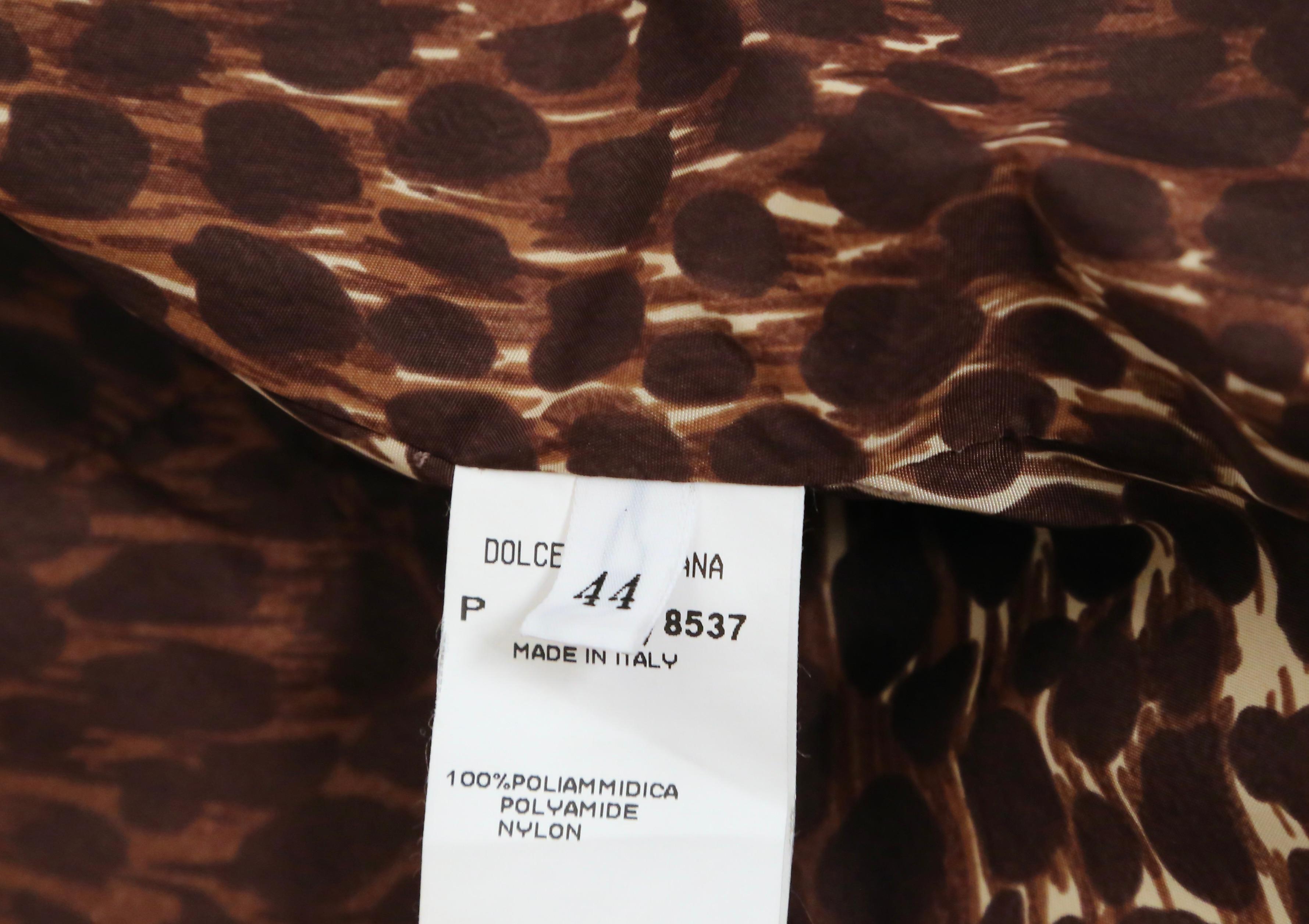 1990's DOLCE & GABBANA leopard printed long coat For Sale 5