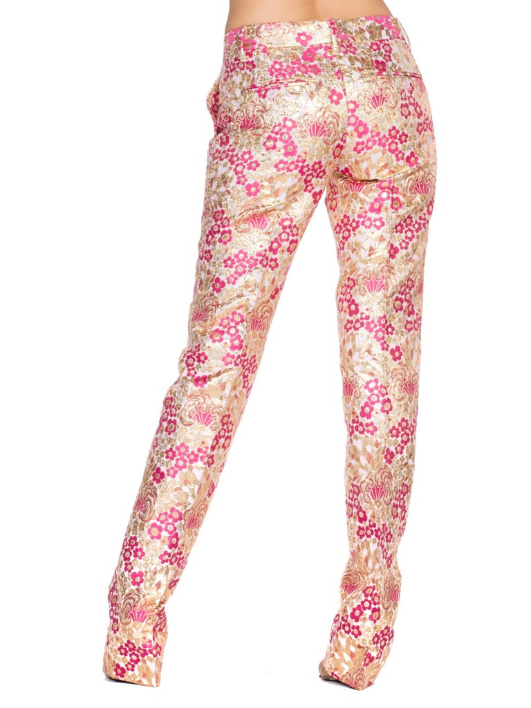 gold lurex pants