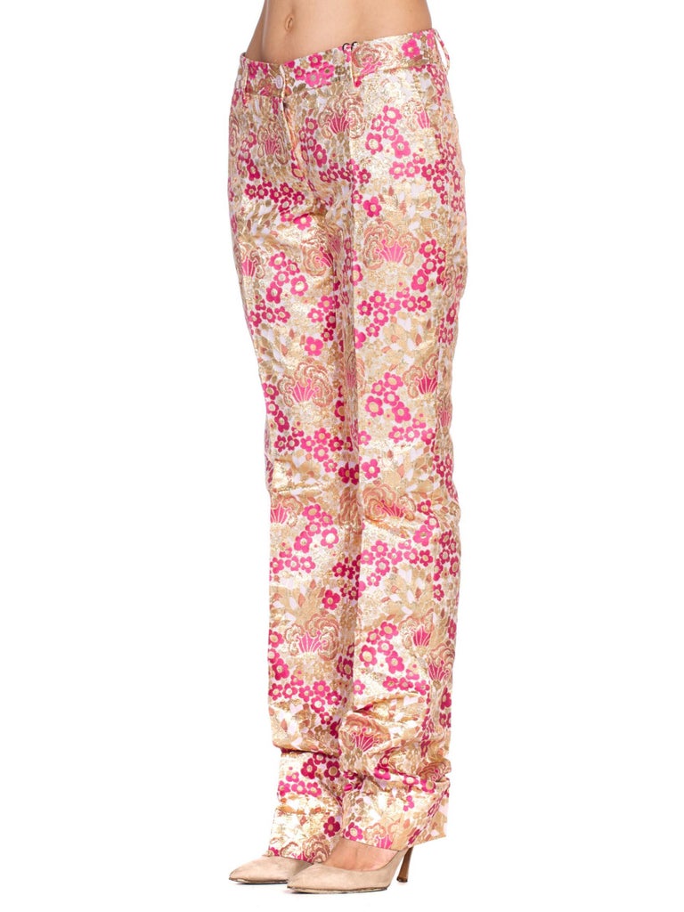 gold lurex pants