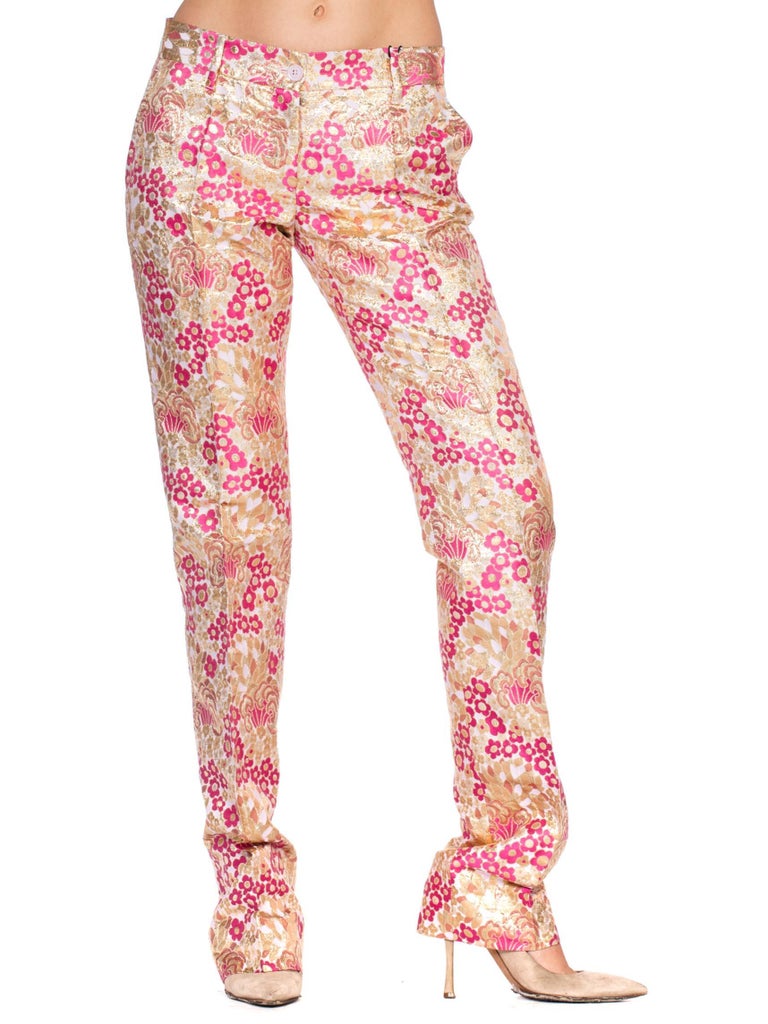 gold lurex pants