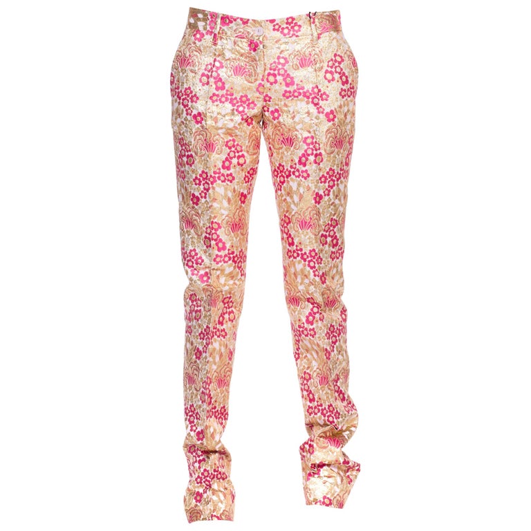 gold lurex pants