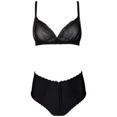 Used 1990's Dolce & Gabbana Pin-Up High Waist Panty & Sheer Silk Bra Top