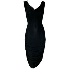 1990's Dolce & Gabbana Semi-Sheer Ruched Skirt Midi Dress