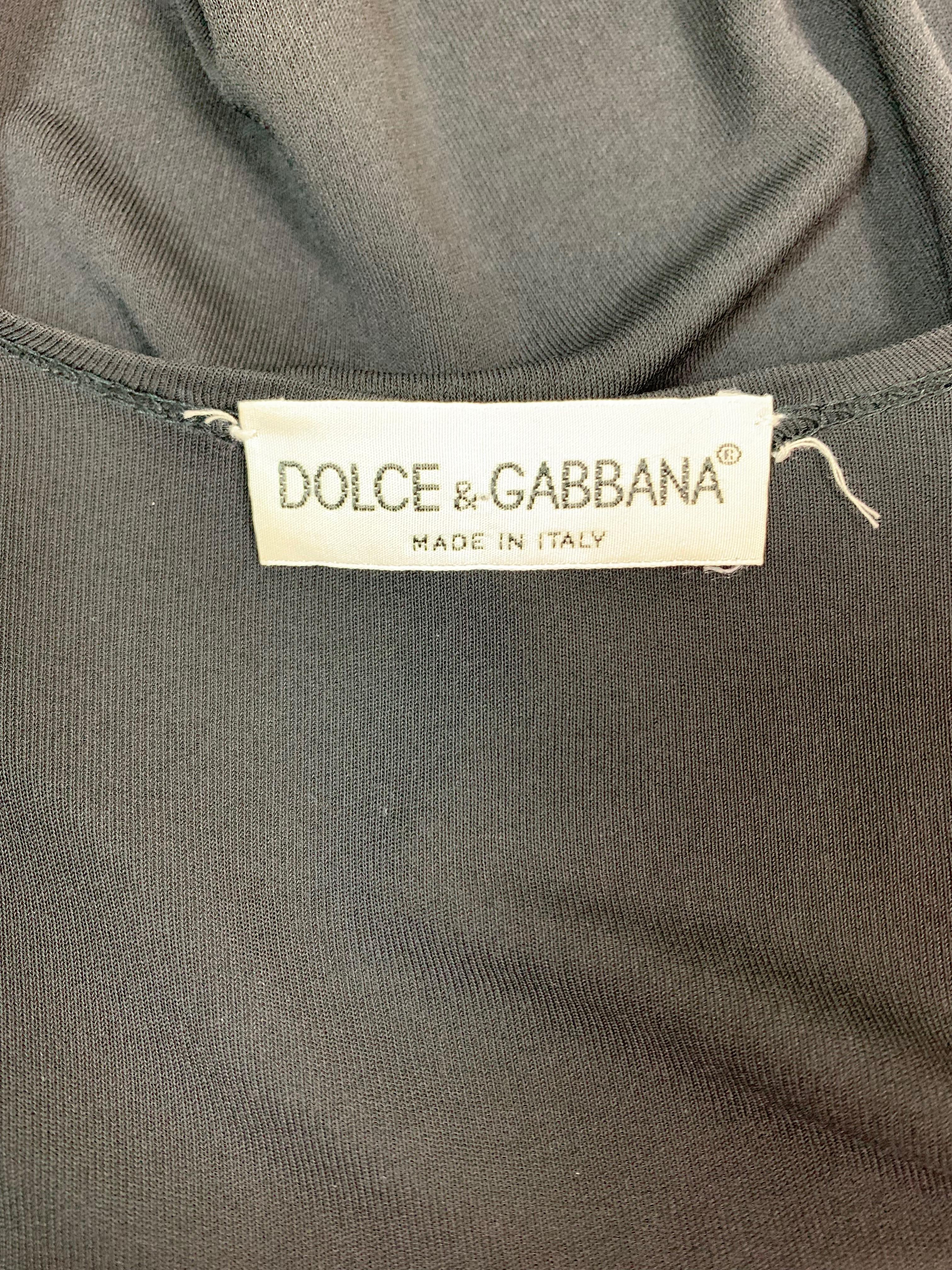 1990's Dolce & Gabbana Semi-Sheer S/S Black Tunic Micro Mini Dress In Good Condition In Yukon, OK