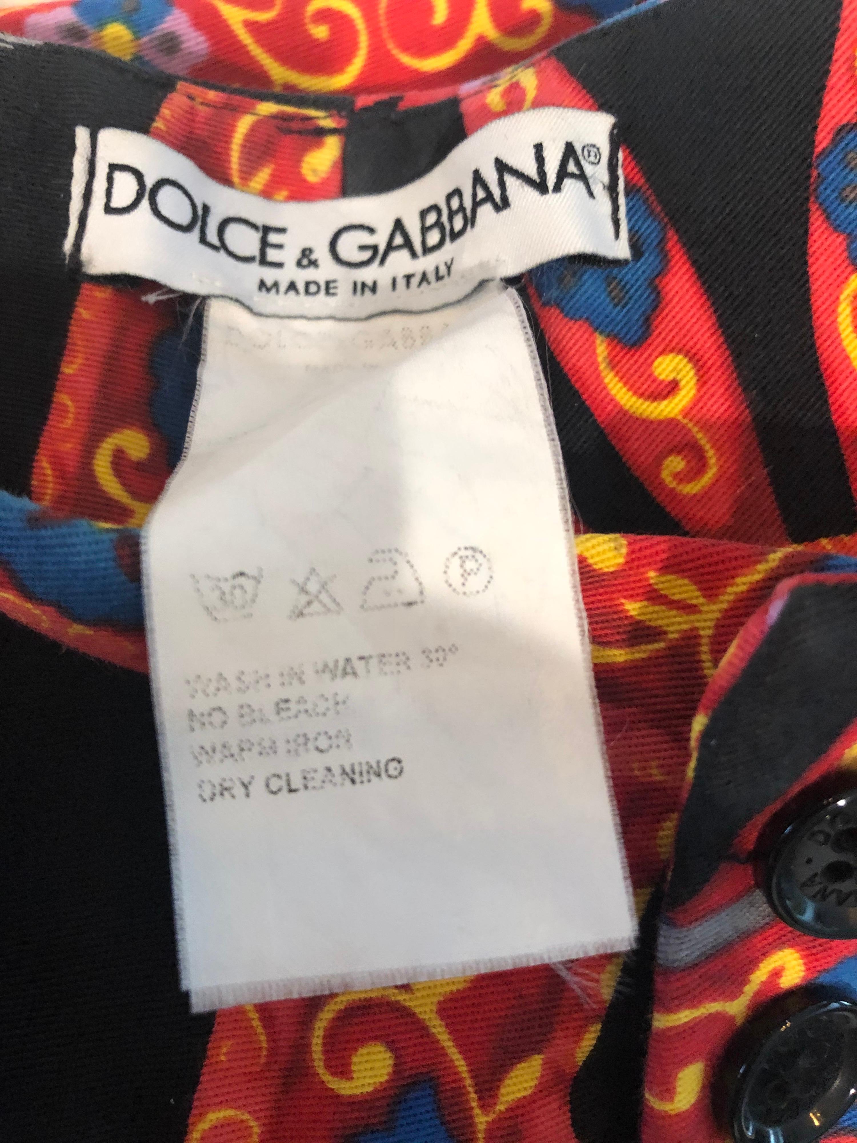 Noir Pantalon Dolce & Gabbana Sex & The City imprimé boussole nautique fantaisie, années 1990 en vente