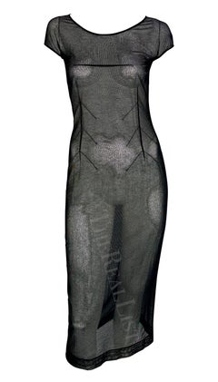 1990s Dolce & Gabbana Sheer Black Mesh Dress Bra Set